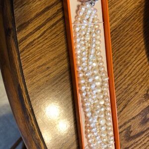 6 strand fresh water pearl bracelet with toggle closure